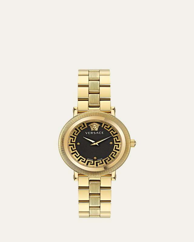 35mm Greca Flourish Watch with Bracelet Strap, Gold Plated